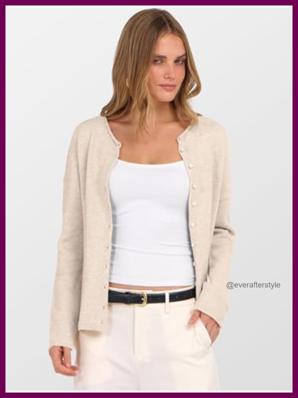 Oversized Button Down Long Sleeve Cardigan Sweater for Women - Picture 3 of 5